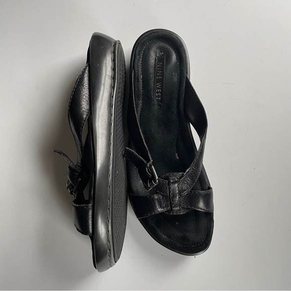 Nine West Sandals Black Sz 8 - Picture 4 of 5